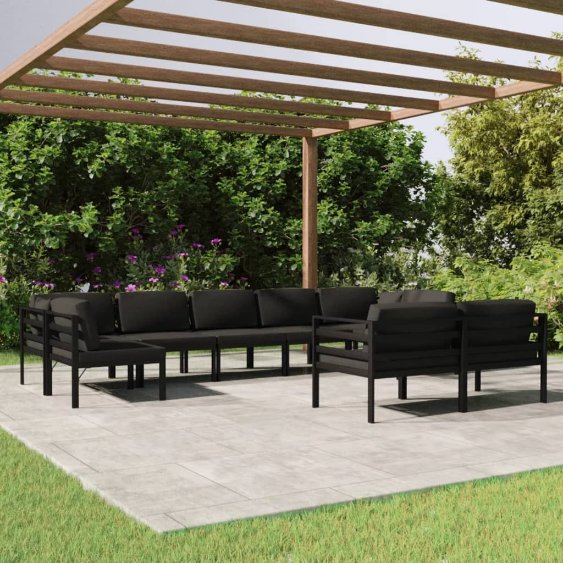 vidaXL 7-tlg. Garten-Lounge-Set mit Kissen Aluminium Anthrazit