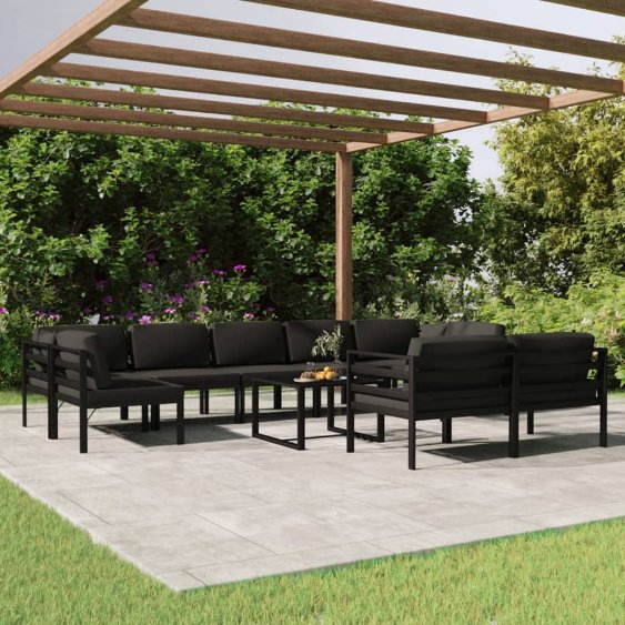 vidaXL 7-tlg. Garten-Lounge-Set mit Kissen Aluminium Anthrazit