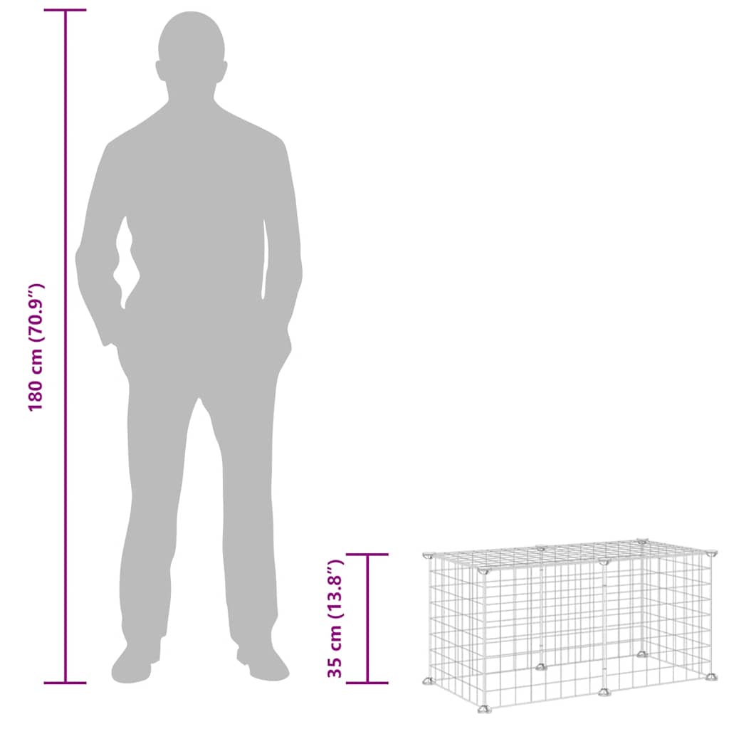 vidaXL 8-tlg. Haustierkäfig Schwarz 35x35 cm Stahl