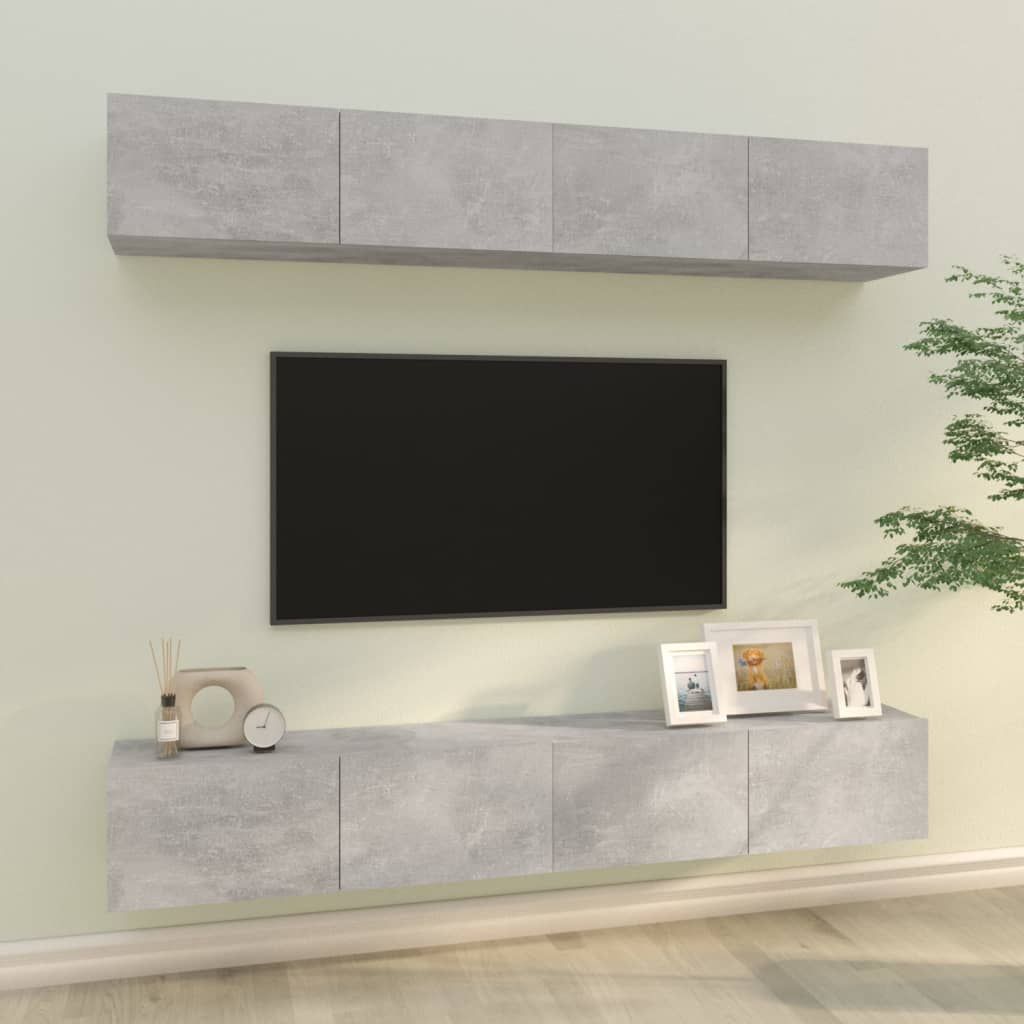 vidaXL TV-Schränke 4 Stk. Weiß 80x30x30 cm Holzwerkstoff