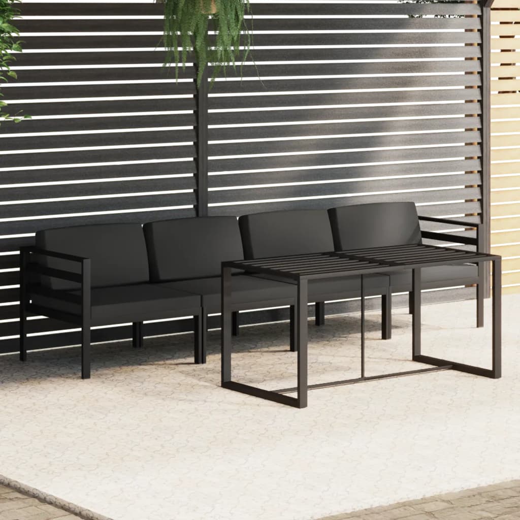 vidaXL 6-tlg. Garten-Lounge-Set mit Kissen Aluminium Anthrazit
