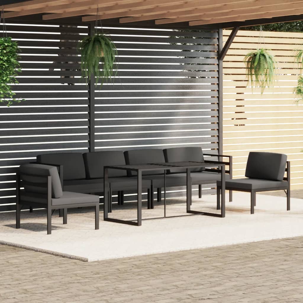 vidaXL 6-tlg. Garten-Lounge-Set mit Kissen Aluminium Anthrazit