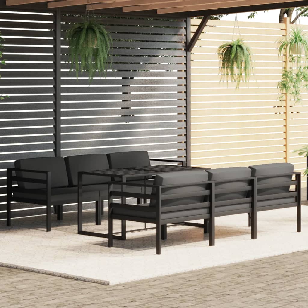 vidaXL 6-tlg. Garten-Lounge-Set mit Kissen Aluminium Anthrazit
