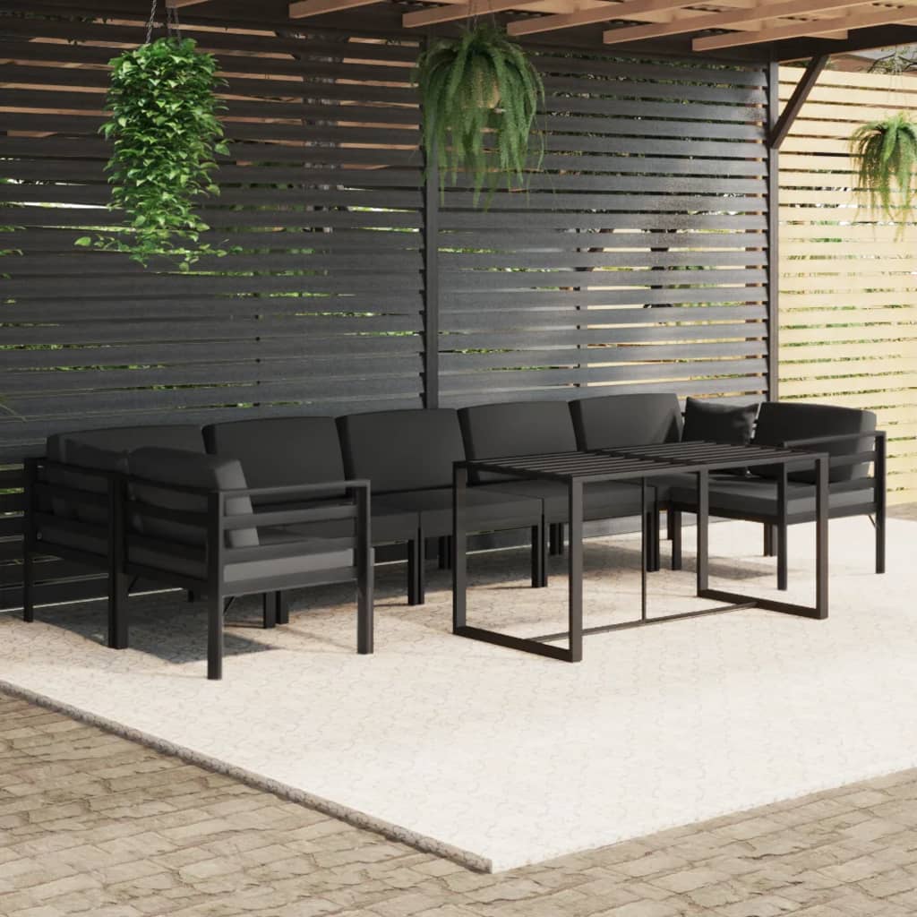 vidaXL 6-tlg. Garten-Lounge-Set mit Kissen Aluminium Anthrazit