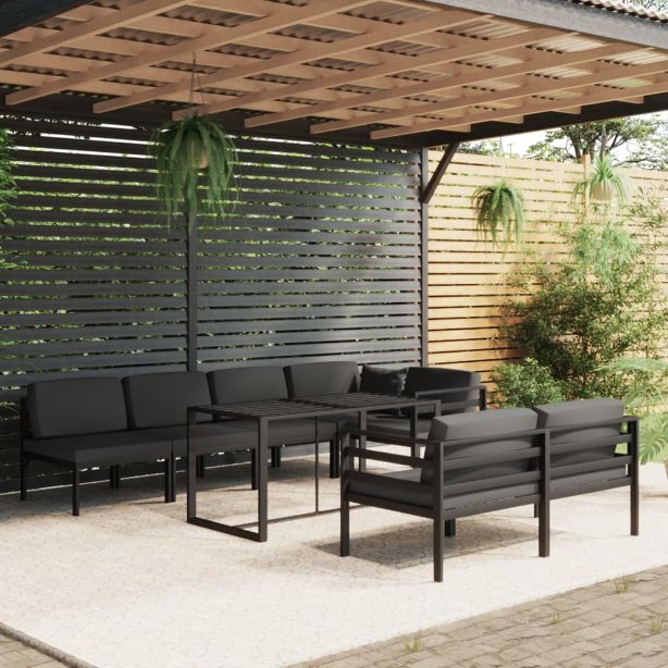 vidaXL 6-tlg. Garten-Lounge-Set mit Kissen Aluminium Anthrazit