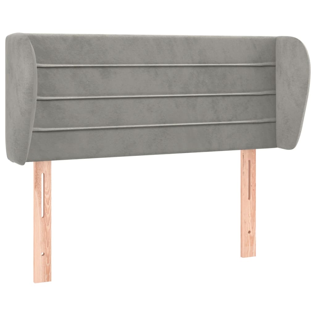 vidaXL Kopfteil mit Ohren Hellgrau 83x23x78/88 cm Samt