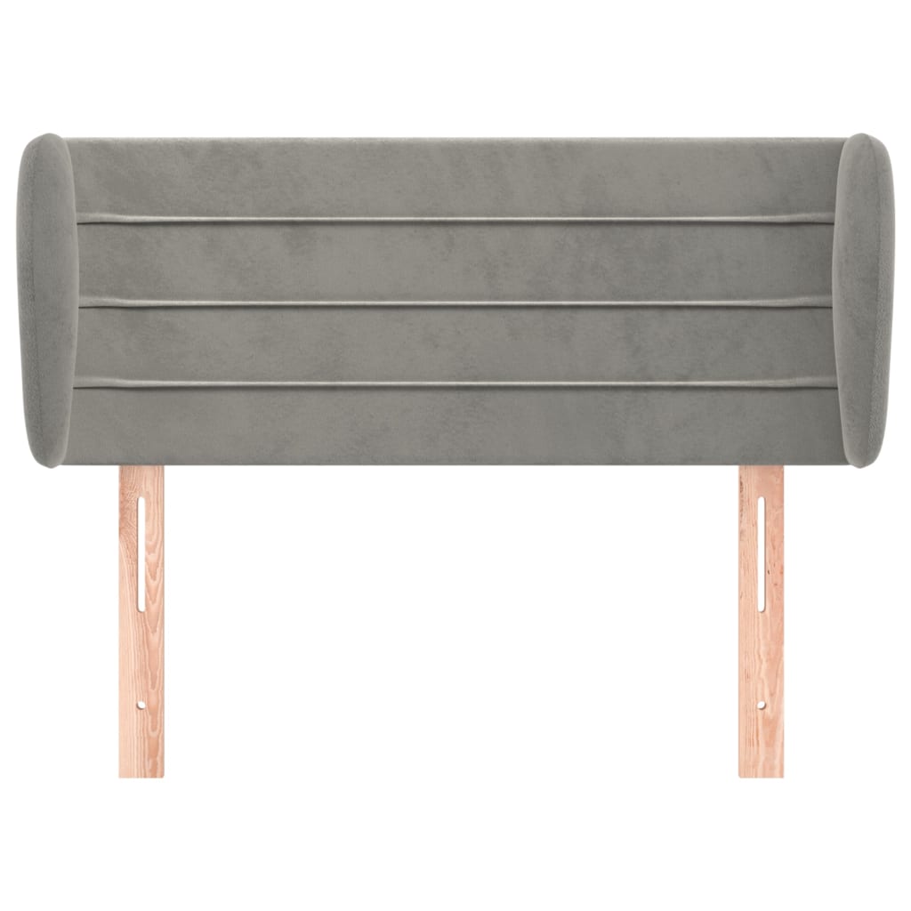 vidaXL Kopfteil mit Ohren Hellgrau 83x23x78/88 cm Samt
