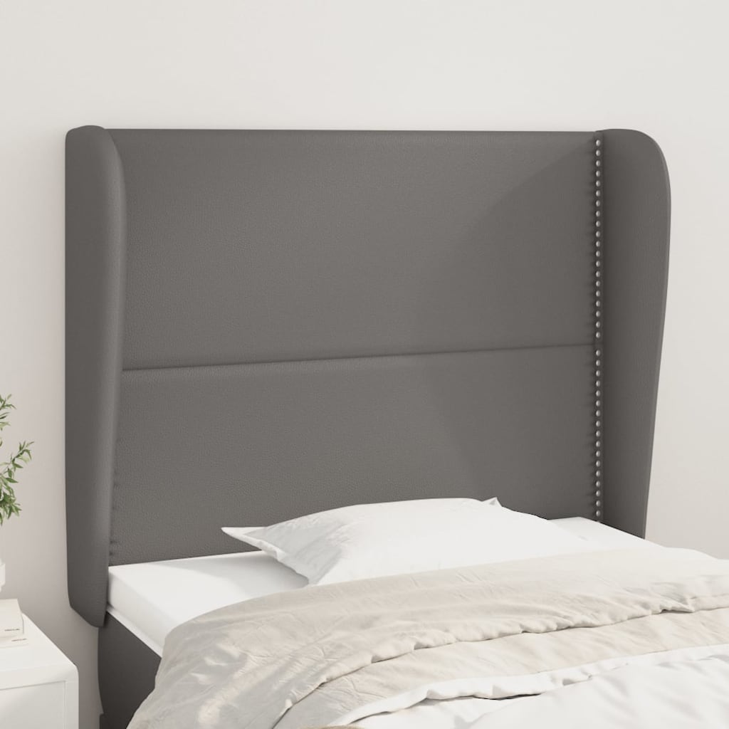 vidaXL Kopfteil mit Ohren Schwarz 83x23x78/88 cm Kunstleder