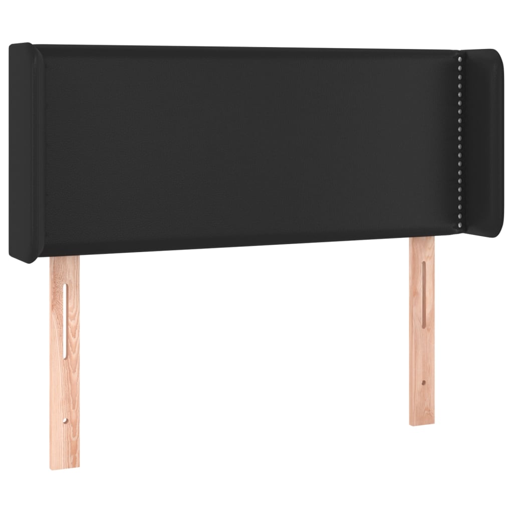 vidaXL Kopfteil mit Ohren Schwarz 83x16x78/88 cm Kunstleder