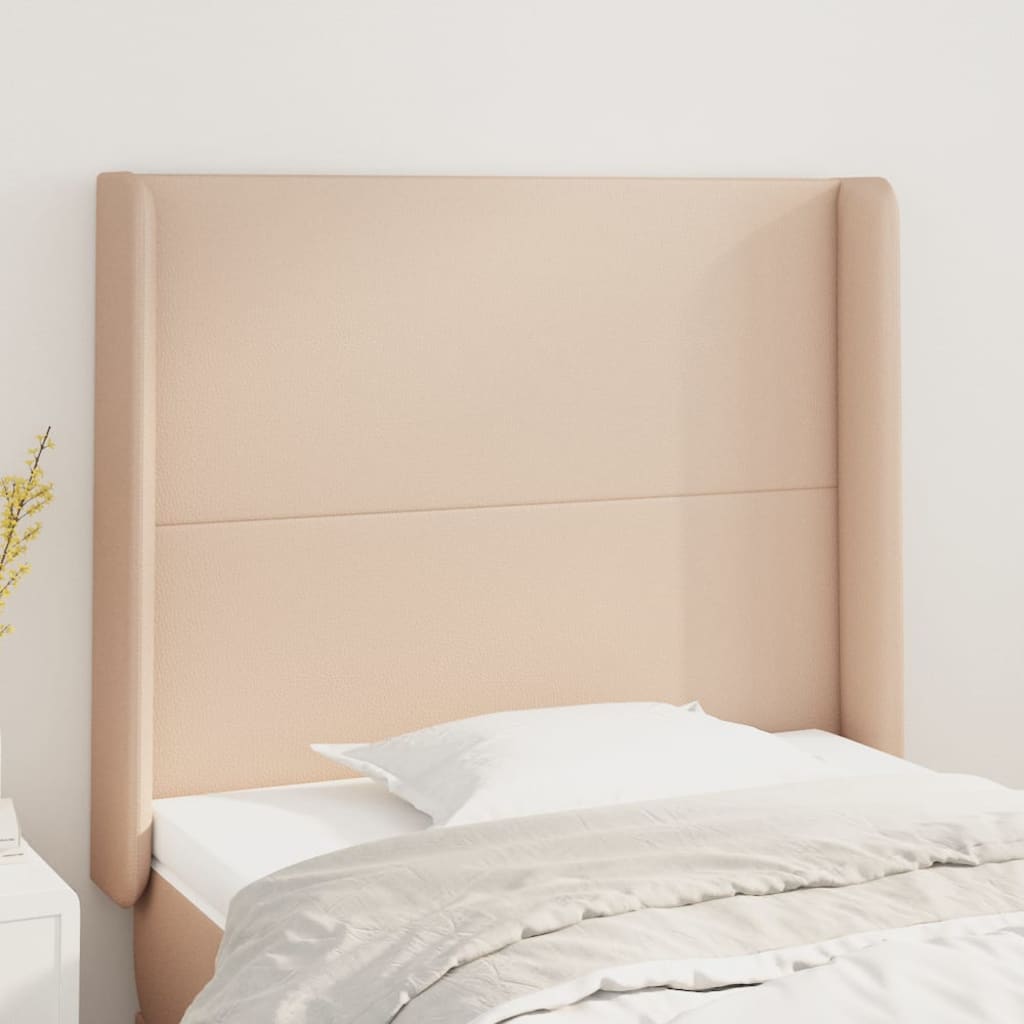 vidaXL Kopfteil mit Ohren Schwarz 83x16x78/88 cm Kunstleder