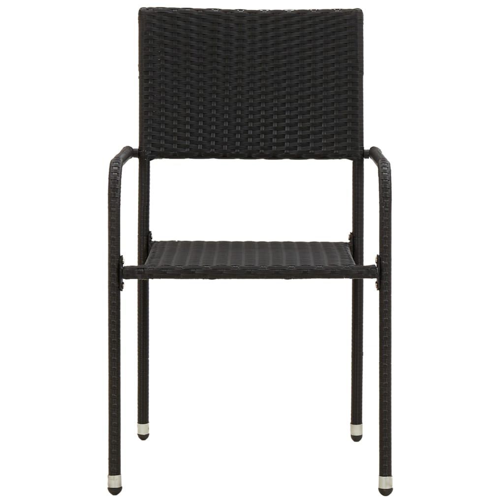 vidaXL 3-tlg. Garten-Essgruppe Poly Rattan Schwarz