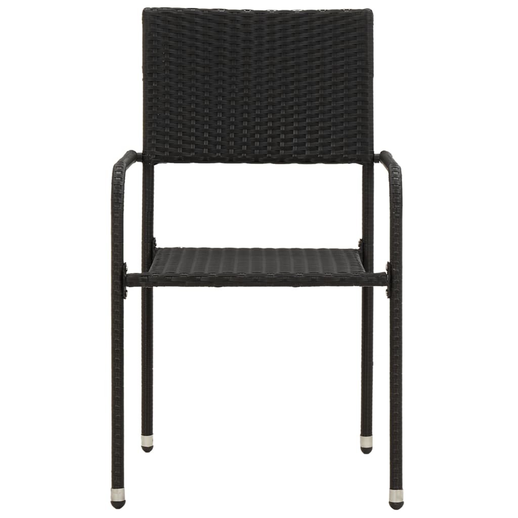 vidaXL 7-tlg. Garten-Essgruppe Poly Rattan Schwarz