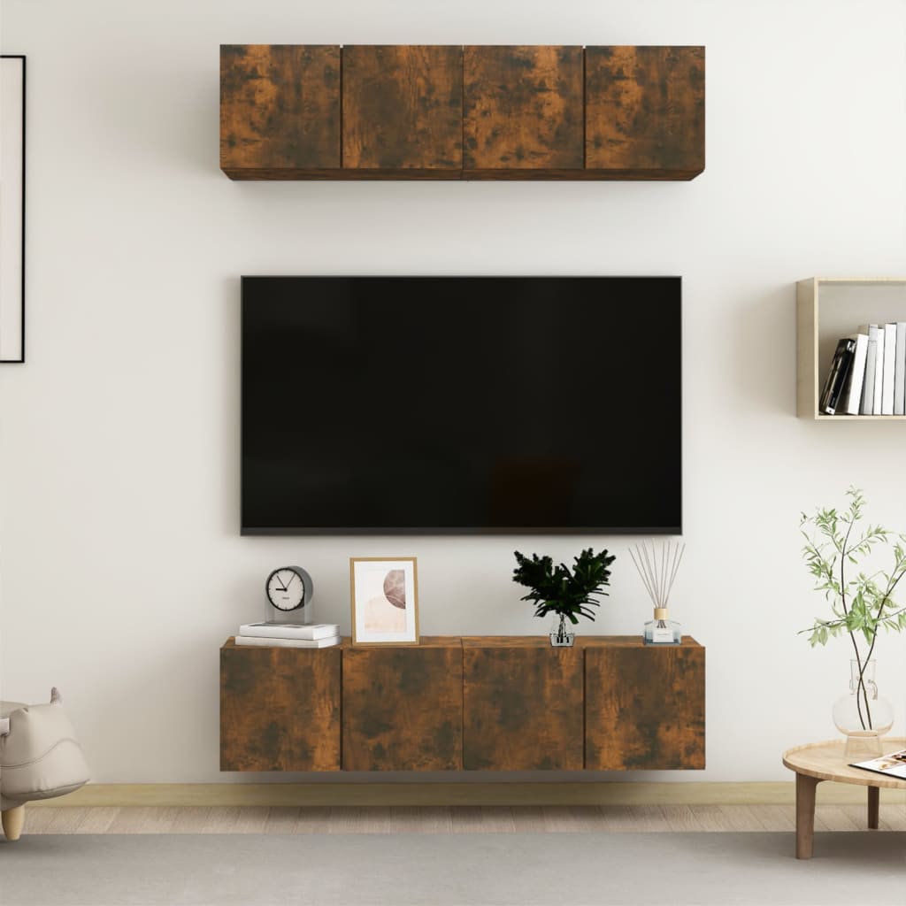 vidaXL TV-Schränke 4 Stk. Weiß 80x30x30 cm Holzwerkstoff