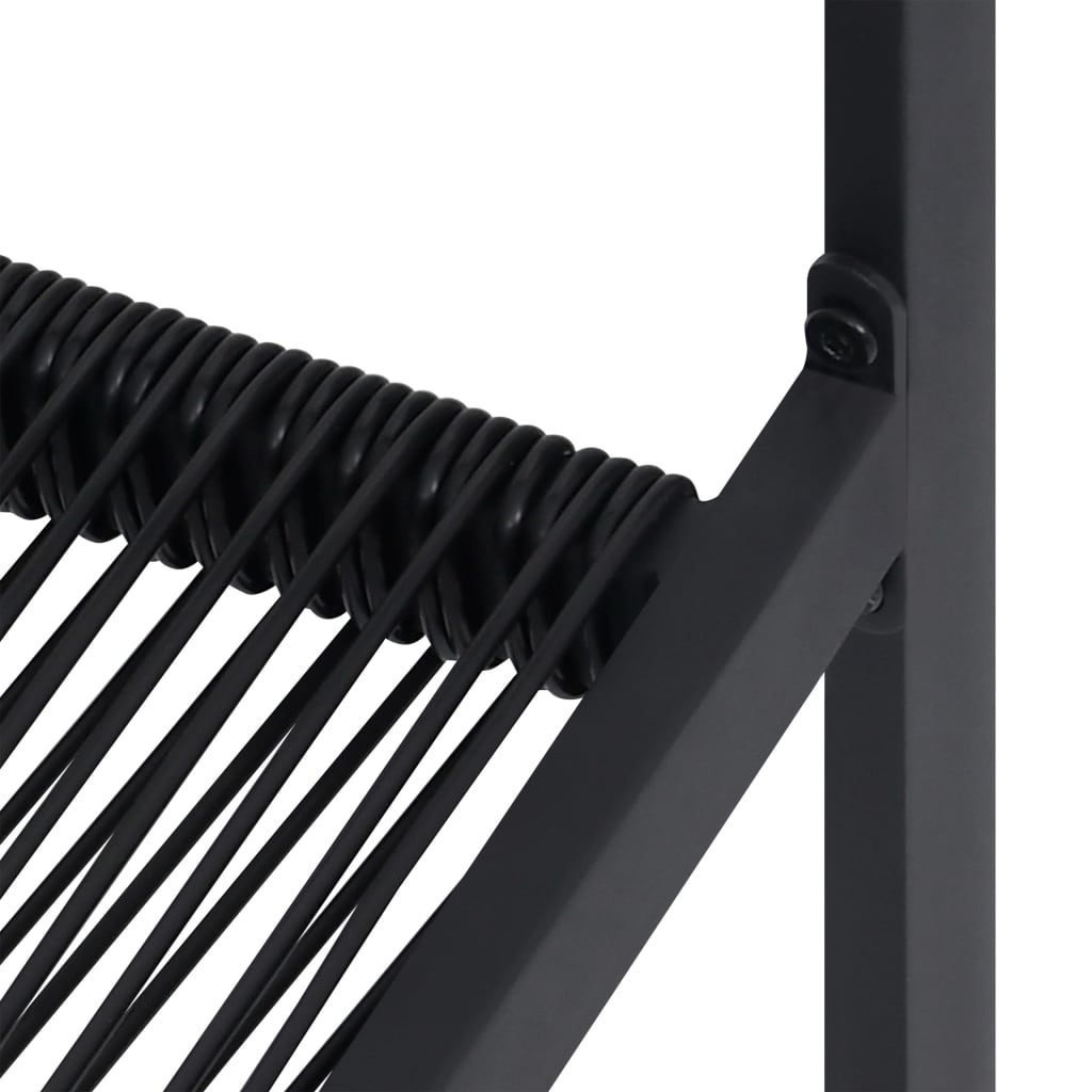 vidaXL Gartenstühle 2 Stk. PVC Rattan Schwarz