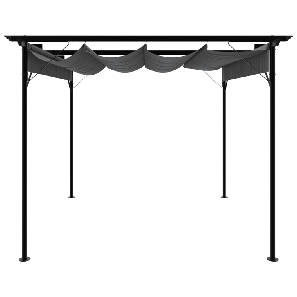 vidaXL Pergola mit Ausziehbarem Dach Anthrazit 3x3 m Stahl 180 g/m²