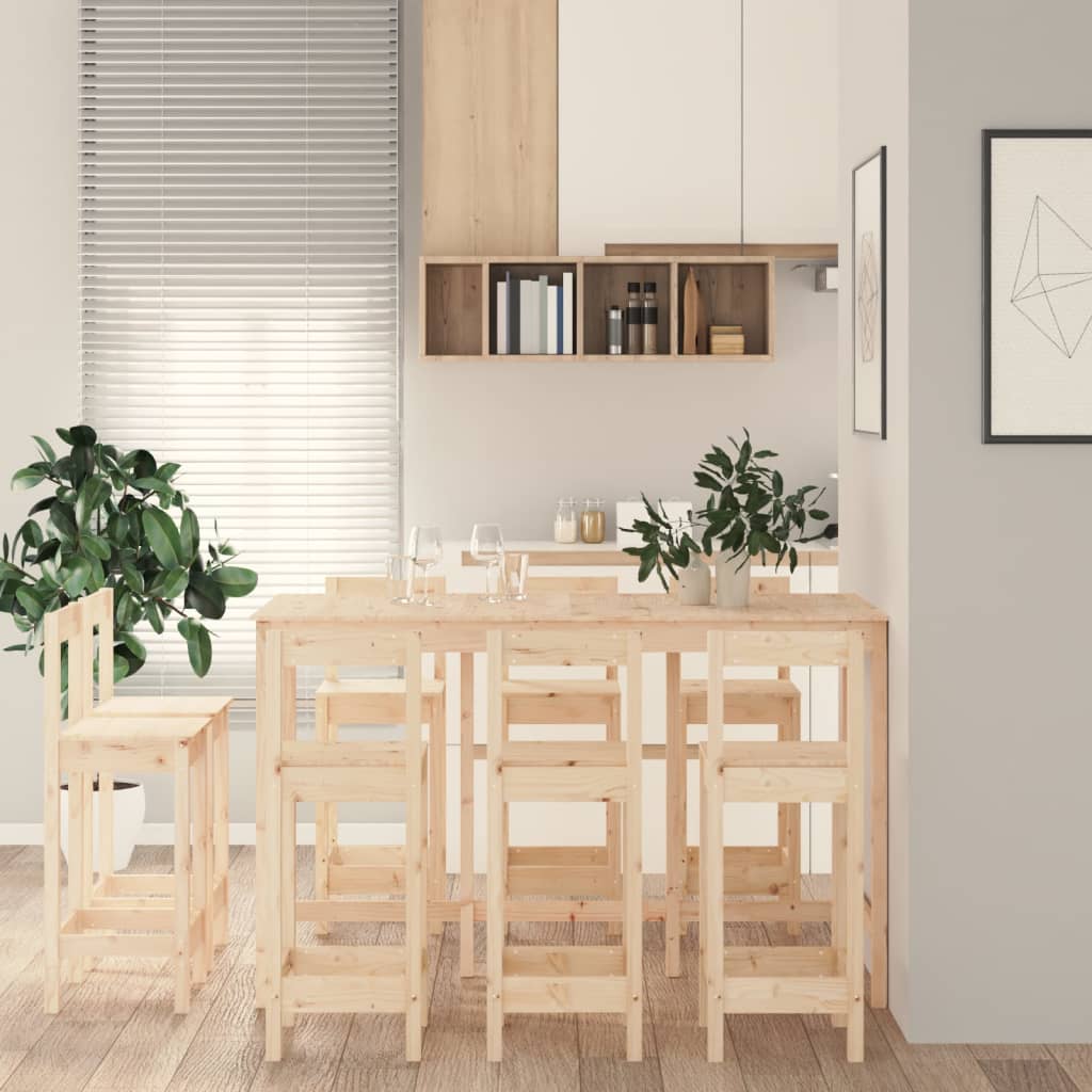 vidaXL 9-tlg. Bar-Set Massivholz Kiefer