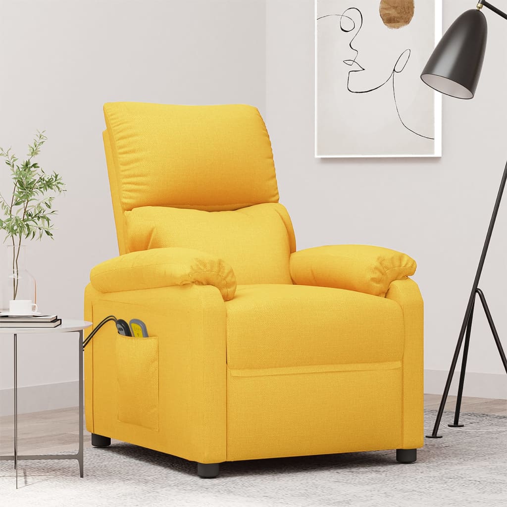 vidaXL Massagesessel mit Aufstehhilfe Hellgrau Stoff