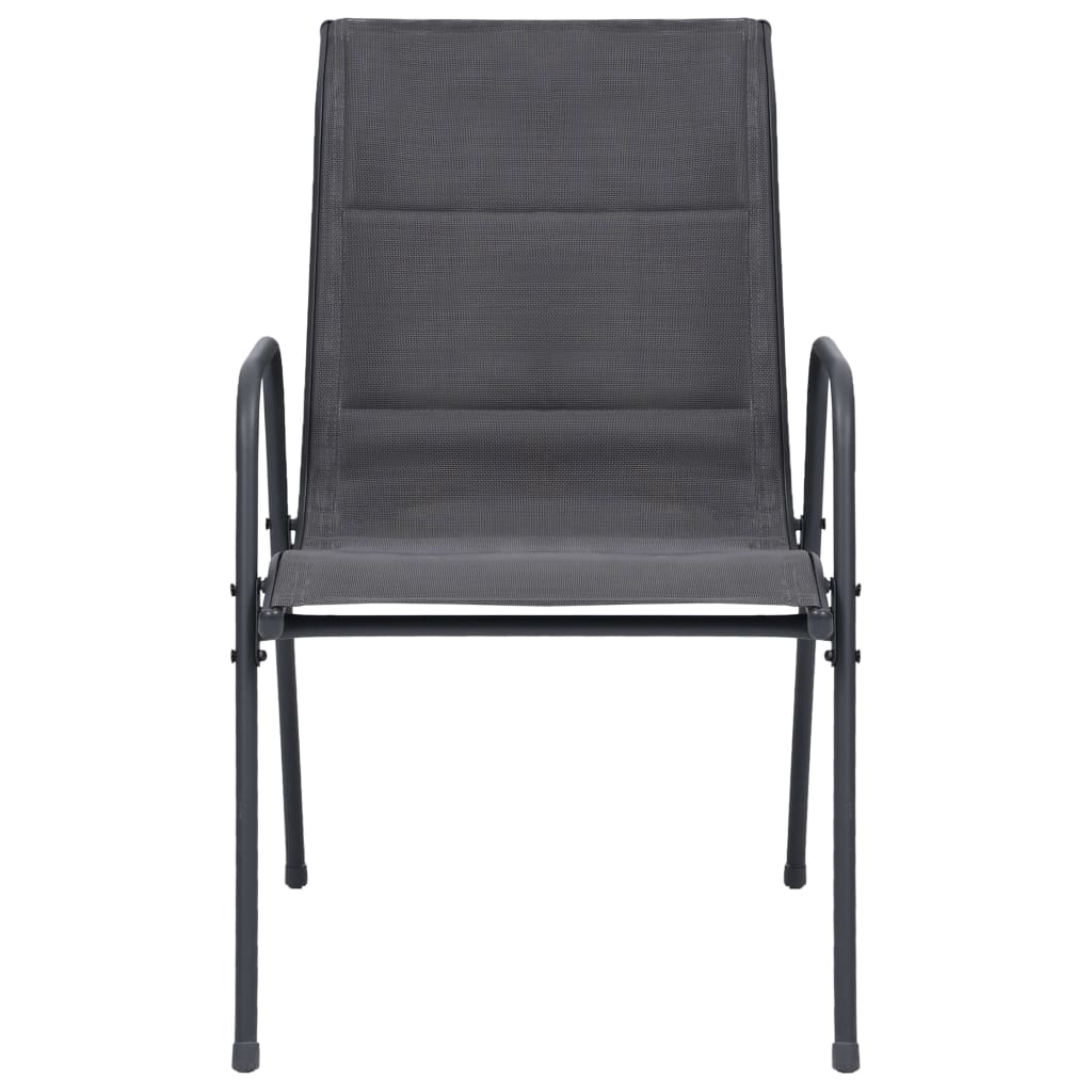 vidaXL Stapelbare Gartenstühle 6 Stk. Stahl und Textiline Anthrazit