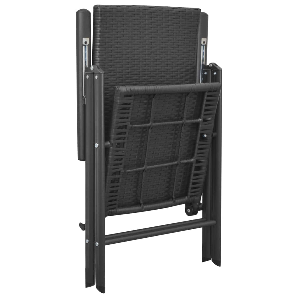 vidaXL Gartenstühle 4 Stk. Poly Rattan Schwarz