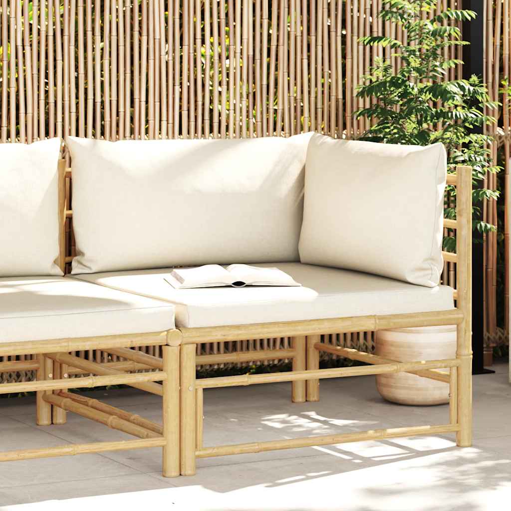 vidaXL 3-tlg. Garten-Lounge-Set mit Kissen Bambus