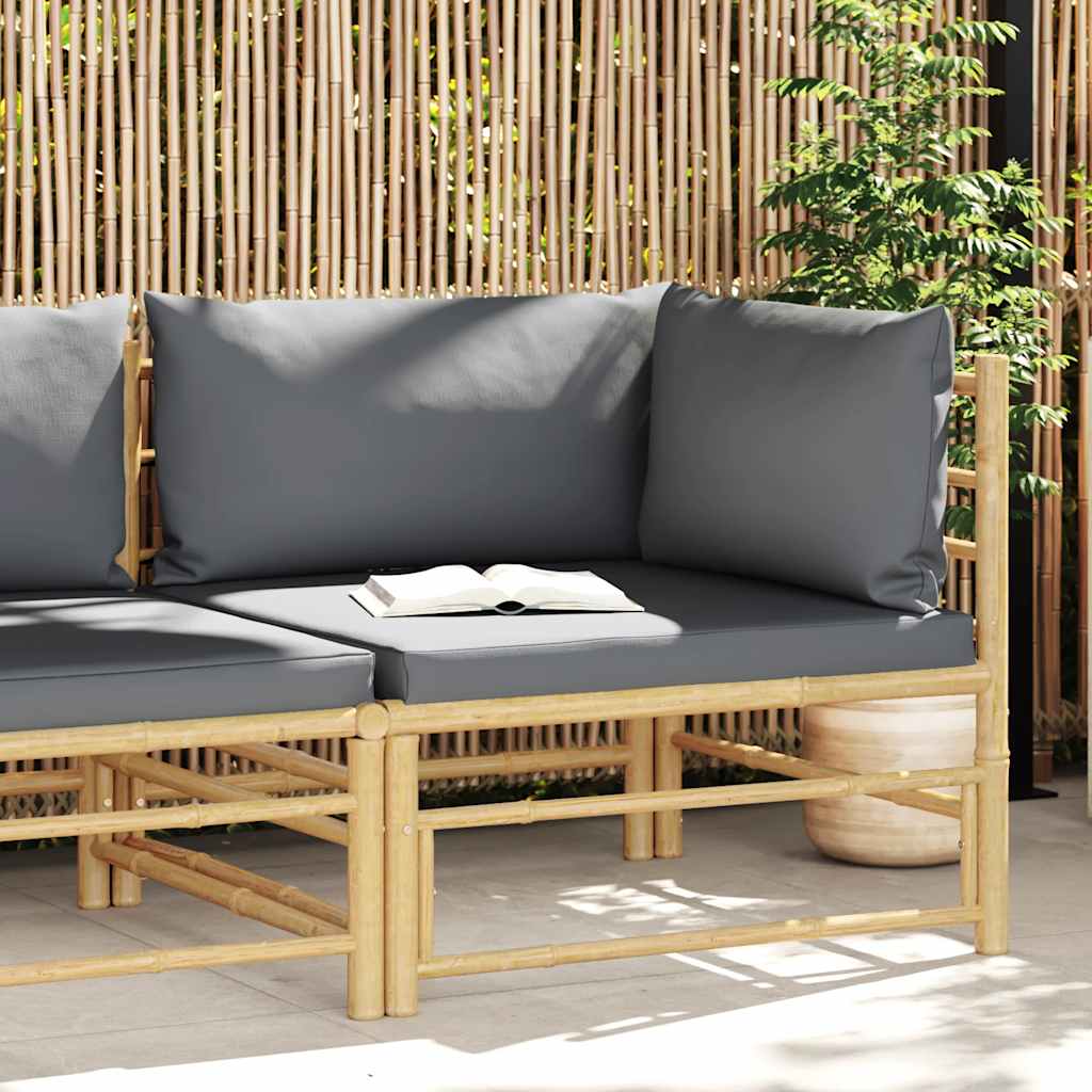 vidaXL 3-tlg. Garten-Lounge-Set mit Kissen Bambus