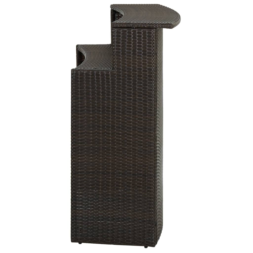 vidaXL Garten-Bartisch Braun 120x55x110 cm Poly Rattan