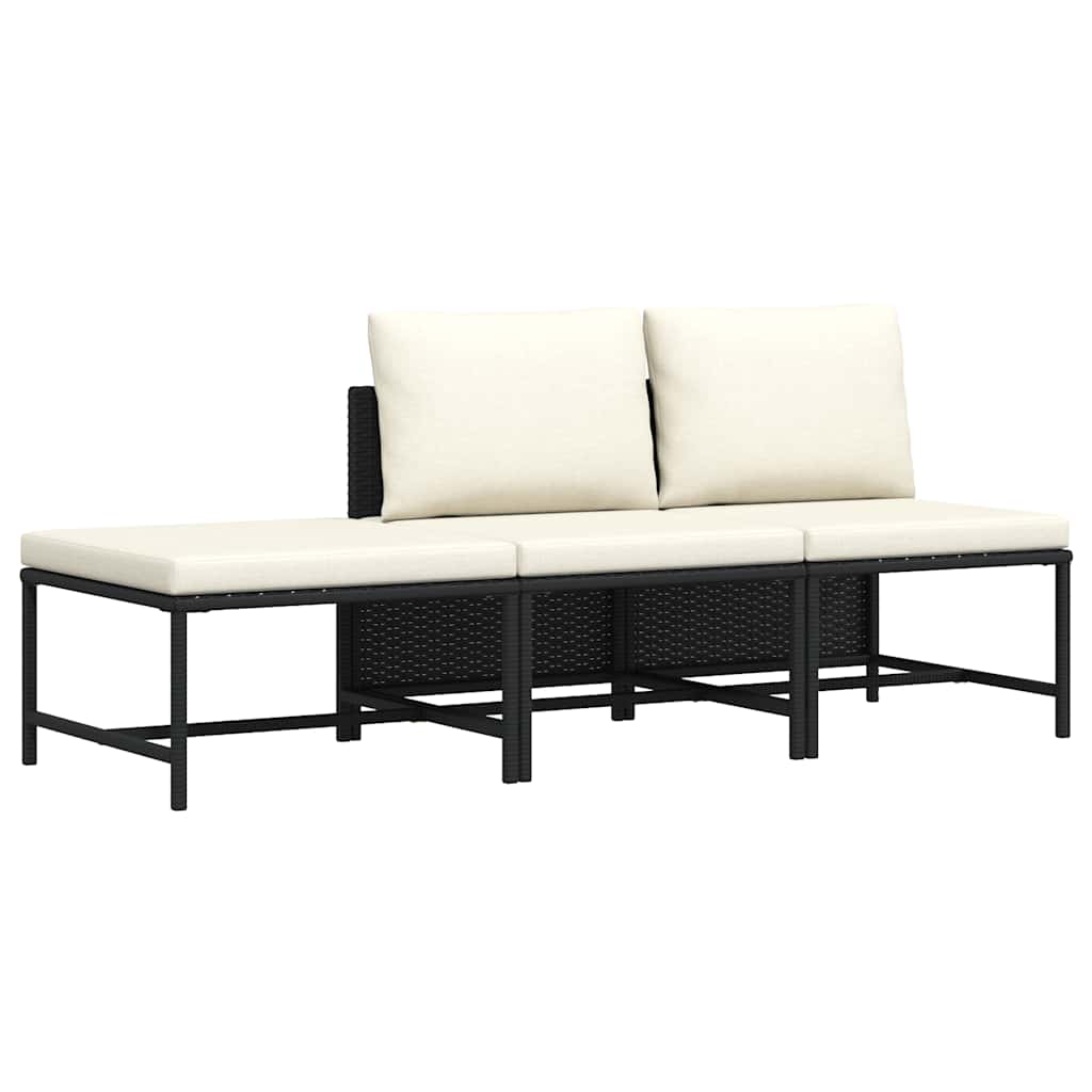 vidaXL Modulares Ecksofa mit Kissen Grau Poly Rattan