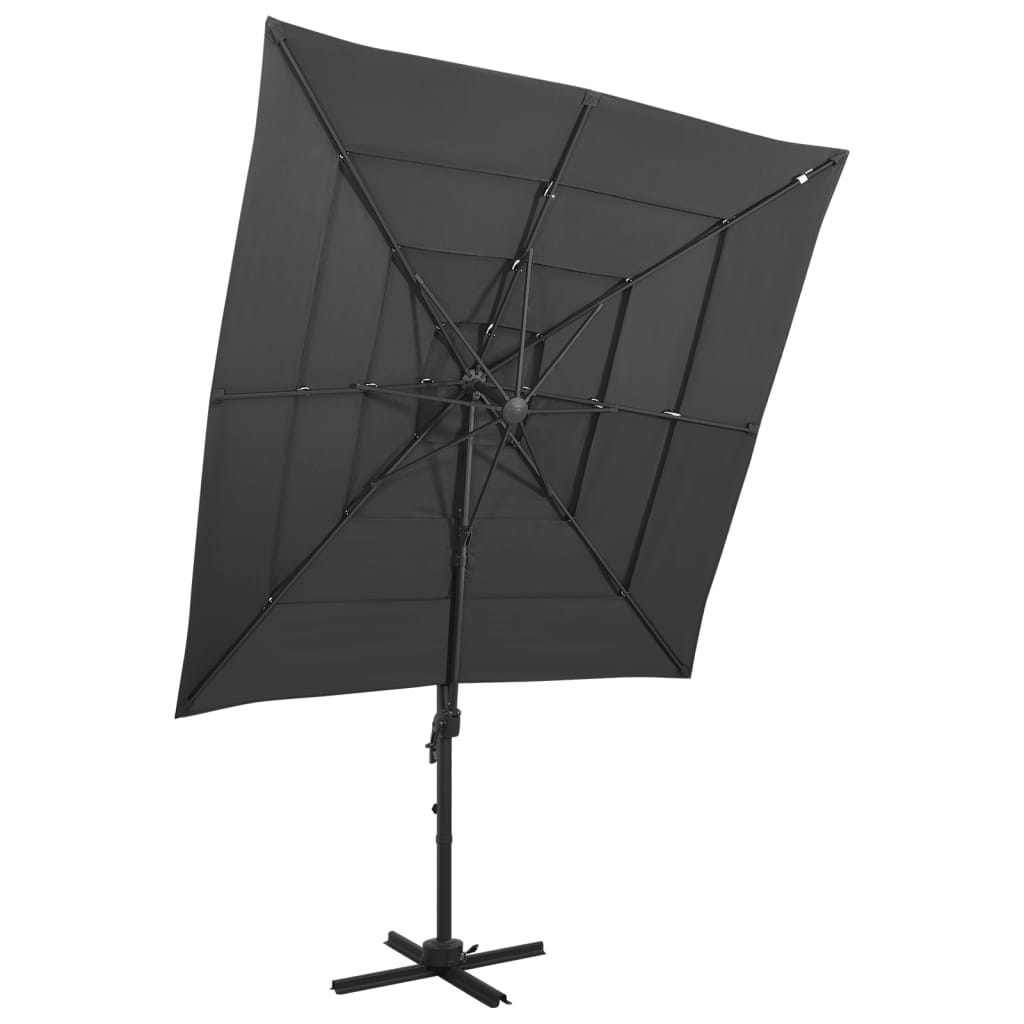 vidaXL Sonnenschirm mit Aluminium-Mast 4-lagig Sandfarben 250x250 cm