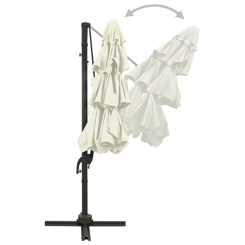 vidaXL Sonnenschirm mit Aluminium-Mast 4-lagig Sandfarben 3x3 m