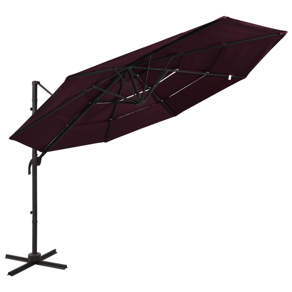 vidaXL Sonnenschirm mit Aluminium-Mast 4-lagig Sandfarben 3x3 m