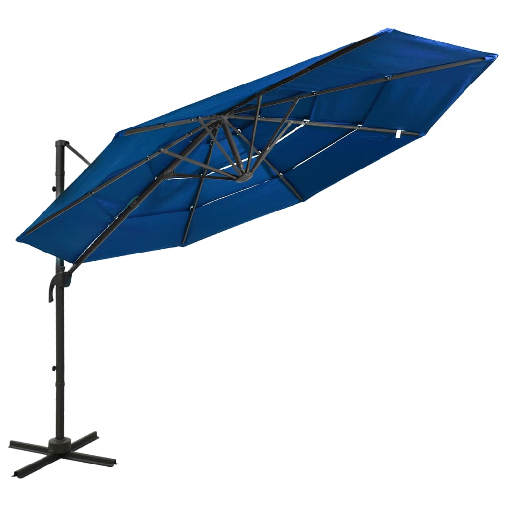 vidaXL Sonnenschirm mit Aluminium-Mast 4-lagig Sandfarben 3x3 m