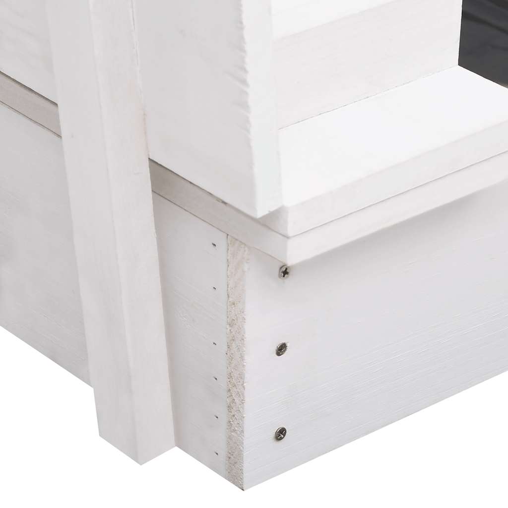vidaXL Sandkasten Tannenholz Weiß 95x90x15 cm