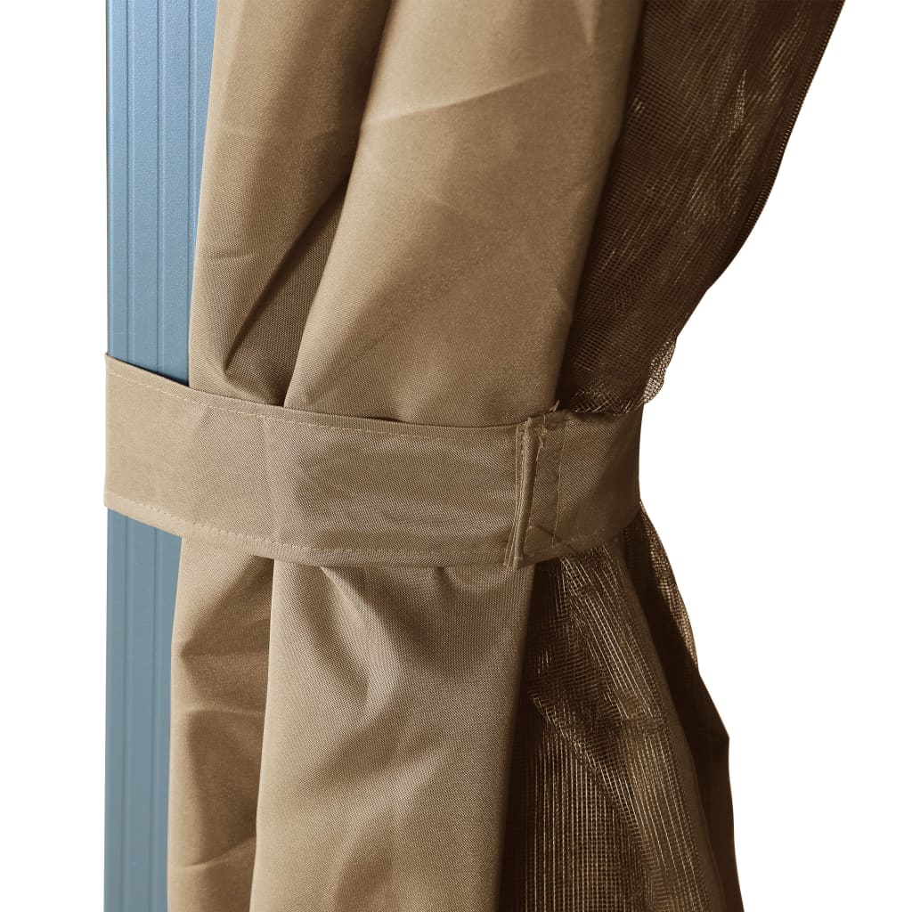 vidaXL Pavillon mit Vorhang 300x300 cm Taupe Aluminium