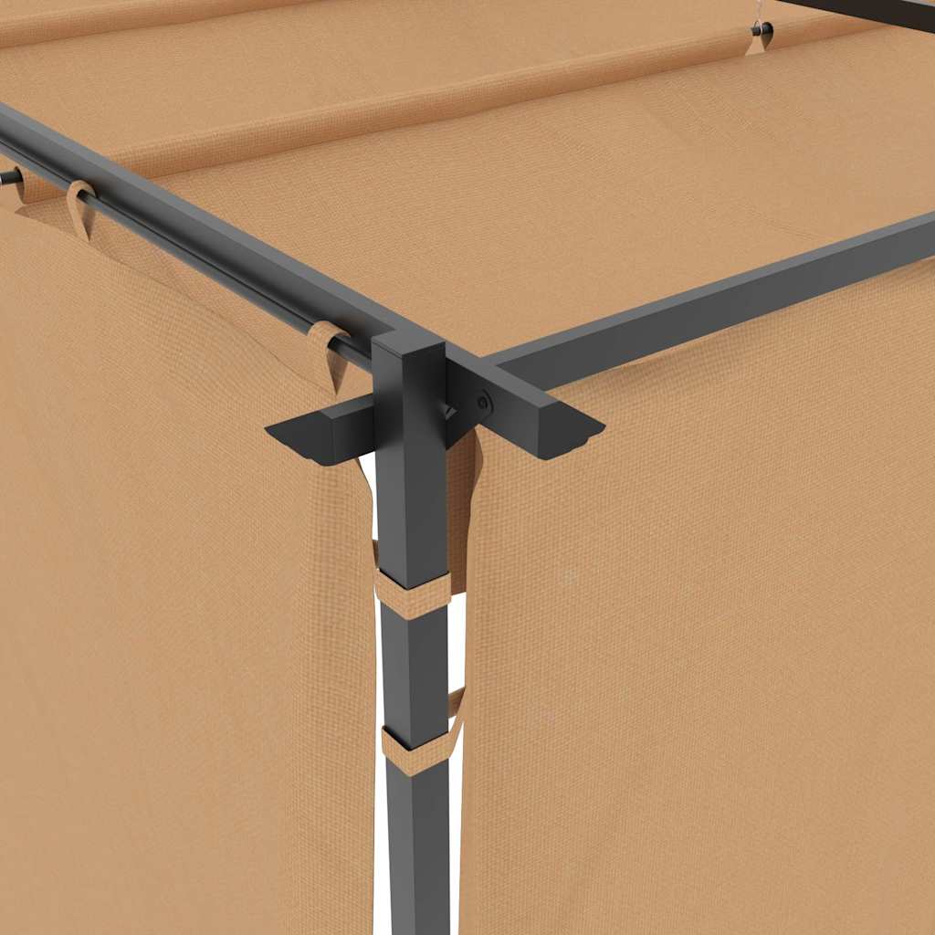 vidaXL Pavillon mit Vorhängen 3x3 m Taupe Stahl