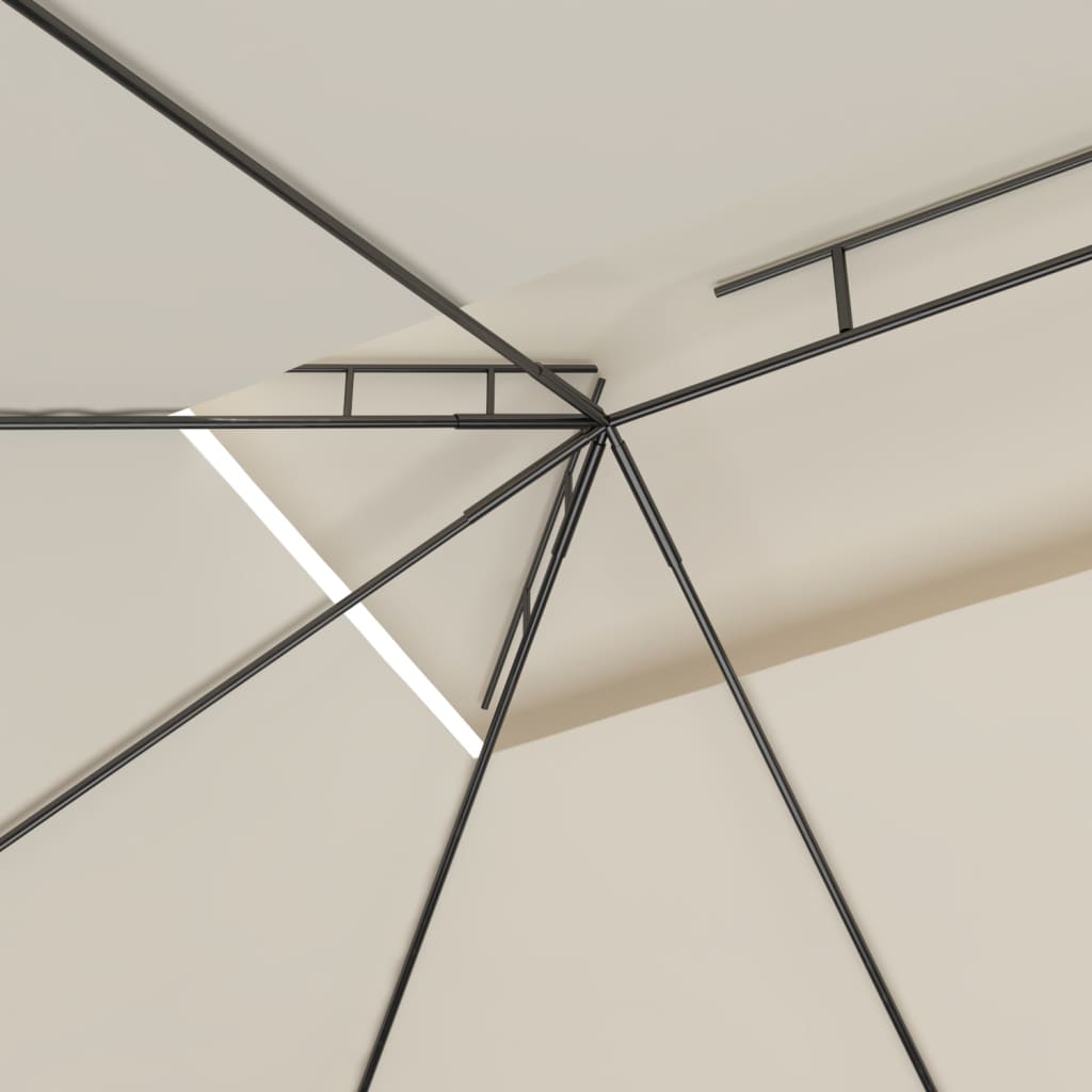 vidaXL Pavillon 4x3x2,7 m Creme 160 g/m²