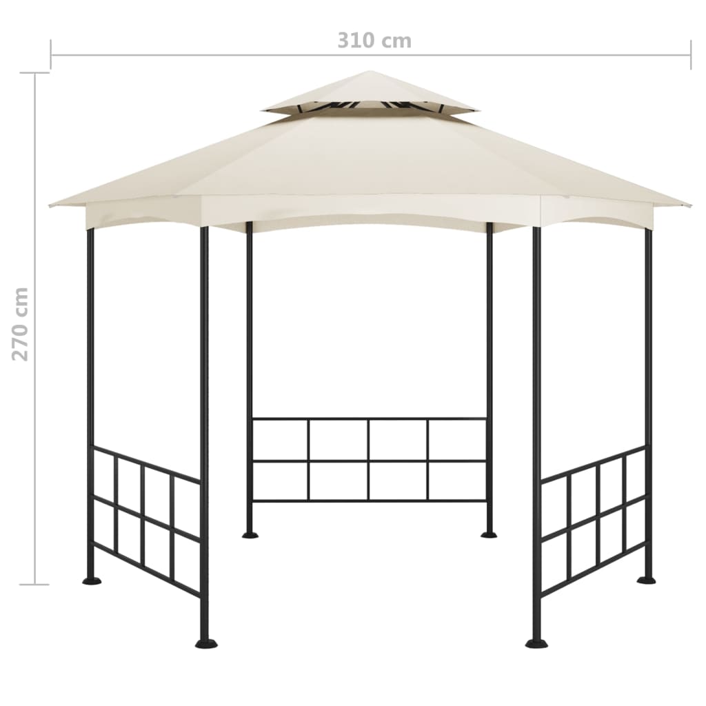 vidaXL Pavillon mit Seitenwänden 3,1x2,7 m Creme