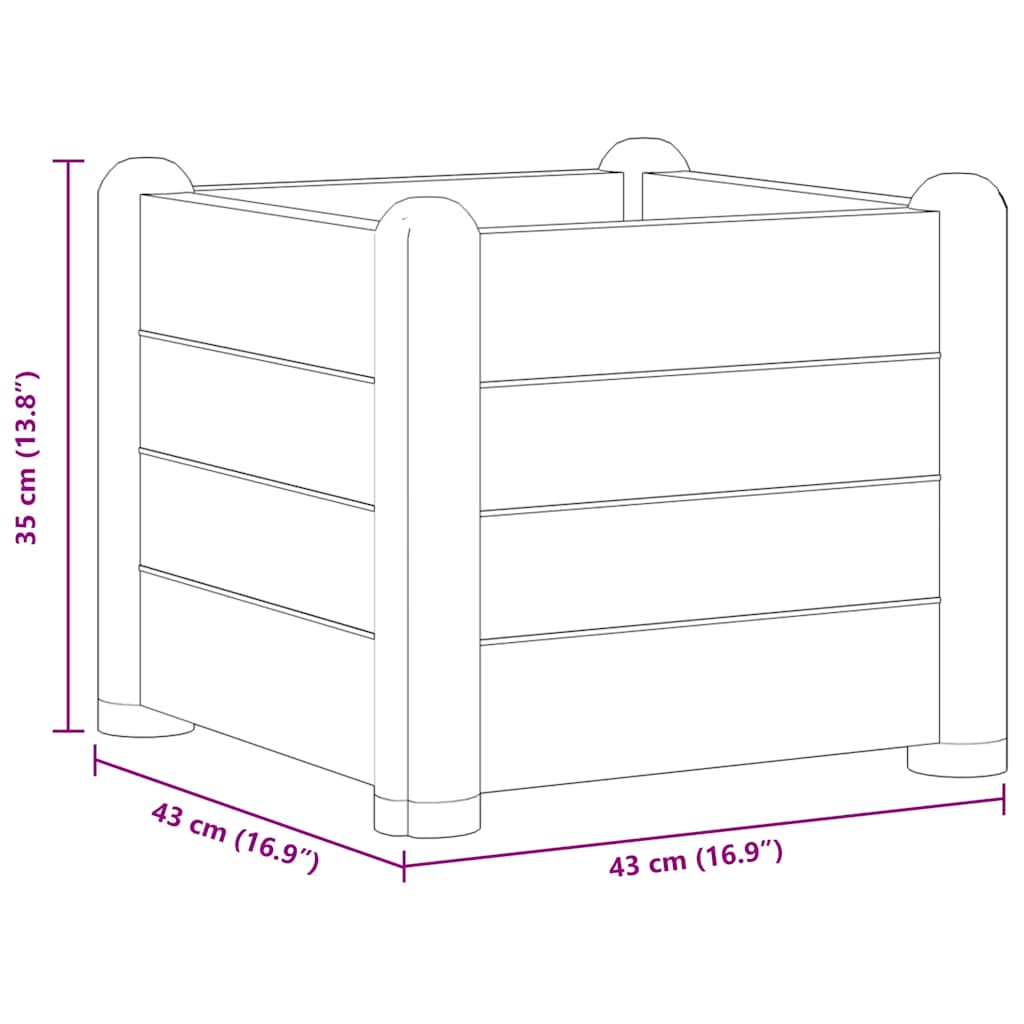 vidaXL Garten-Hochbeet PP Mokka 43x43x35 cm