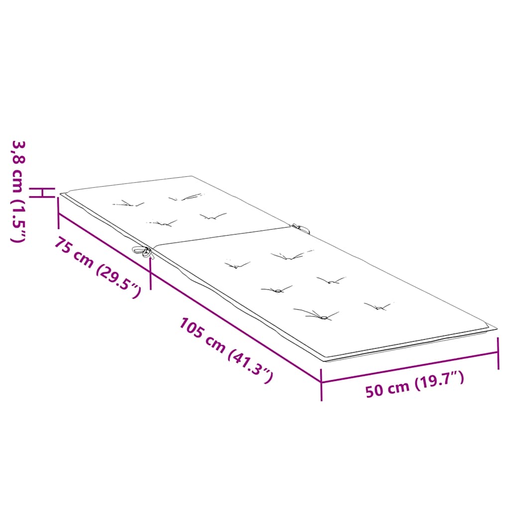 vidaXL Liegestuhl-Auflage Anthrazit (75+105)x50x4 cm