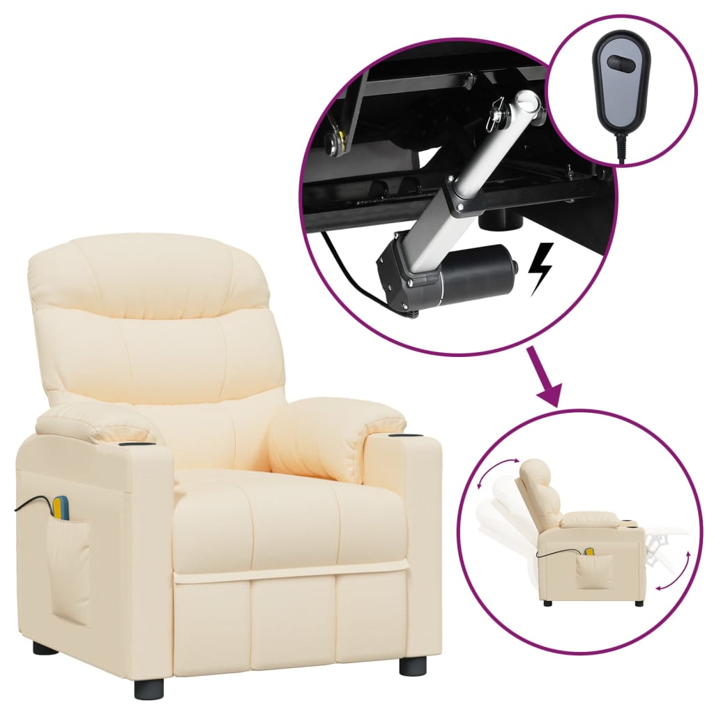 vidaXL Massagesessel Elektrisch Hellgrau Stoff