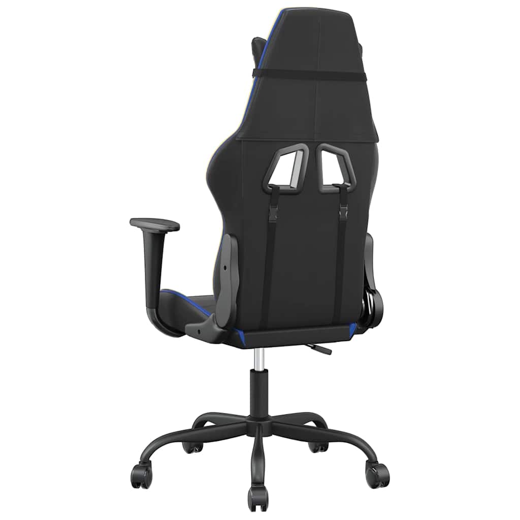 vidaXL Gaming-Stuhl Schwarz und Blau Kunstleder