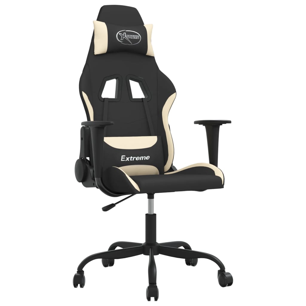 vidaXL Gaming-Stuhl Schwarz und Creme Stoff