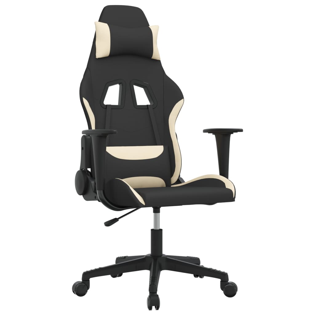vidaXL Gaming-Stuhl Schwarz und Creme Stoff