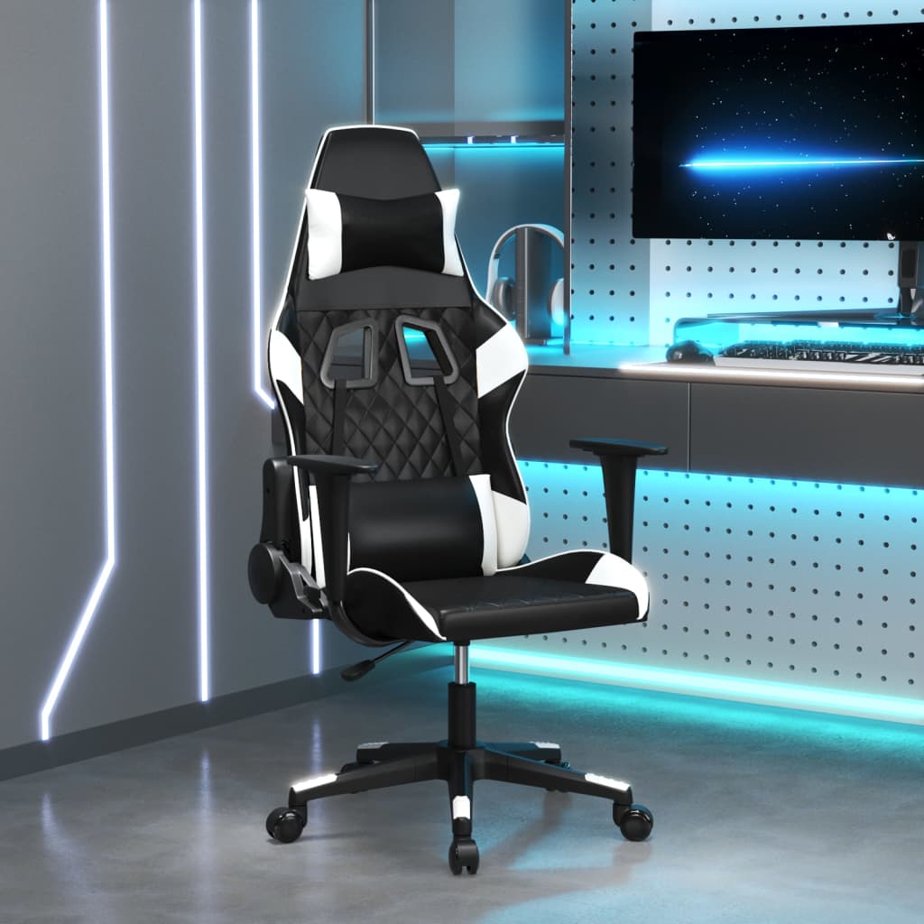 vidaXL Gaming-Stuhl Schwarz und Blau Kunstleder