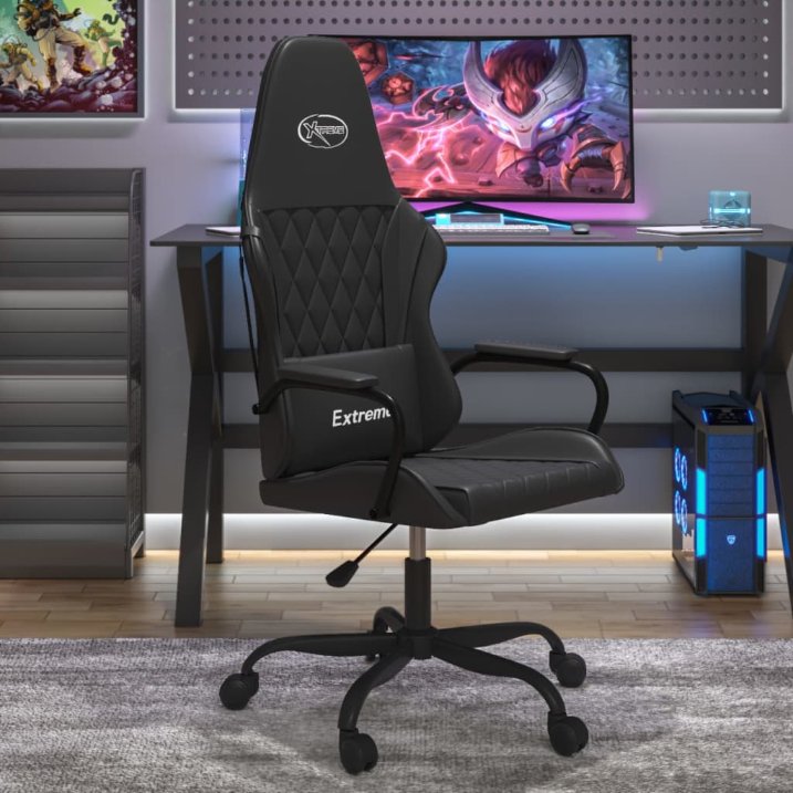 vidaXL Gaming-Stuhl Schwarz und Blau Kunstleder