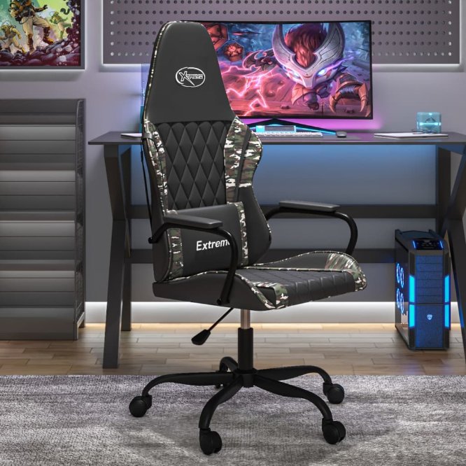 vidaXL Gaming-Stuhl Schwarz und Blau Kunstleder