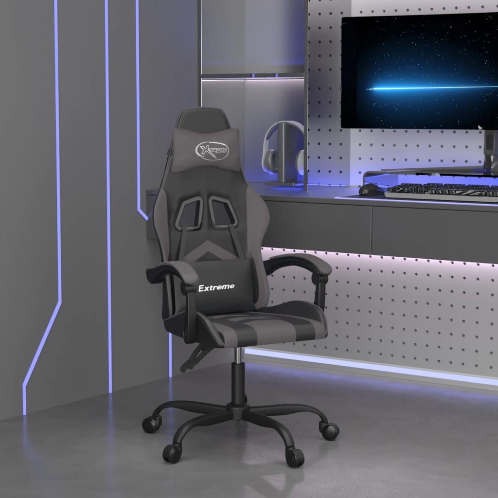 vidaXL Gaming-Stuhl Schwarz und Blau Kunstleder