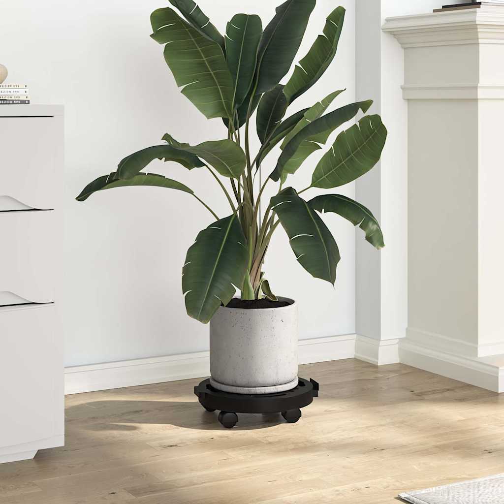 vidaXL Pflanzenroller 2 Stk. 30 cm Durchmesser Schwarz 170 kg