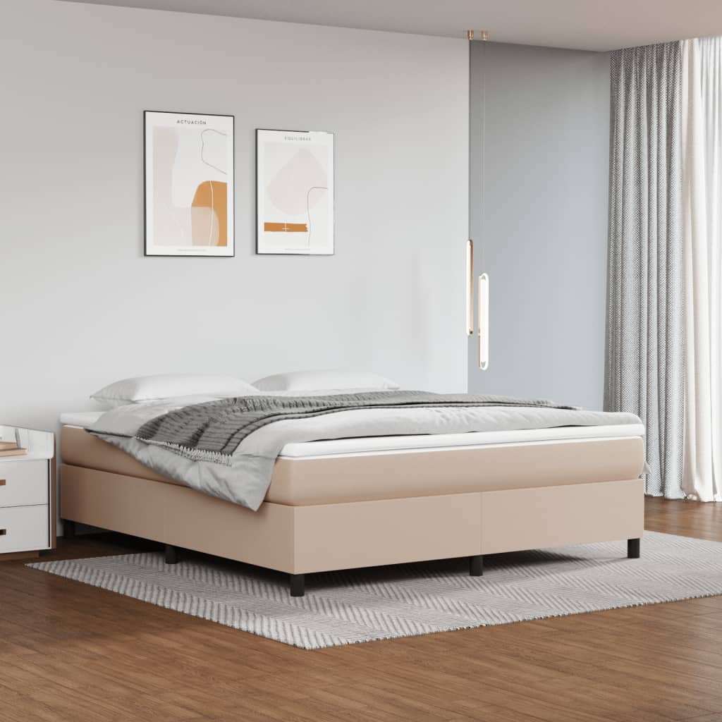 vidaXL Boxspringbett mit Matratze Schwarz 80x200 cm Kunstleder