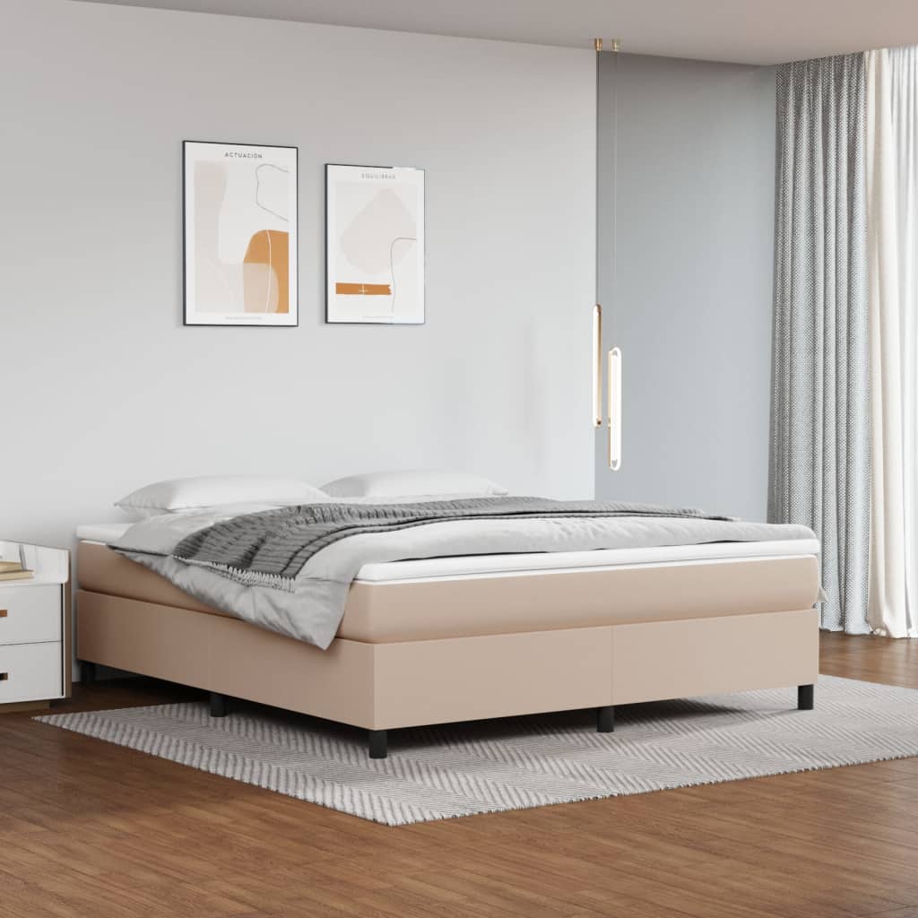 vidaXL Boxspringbett mit Matratze Schwarz 80x200 cm Kunstleder