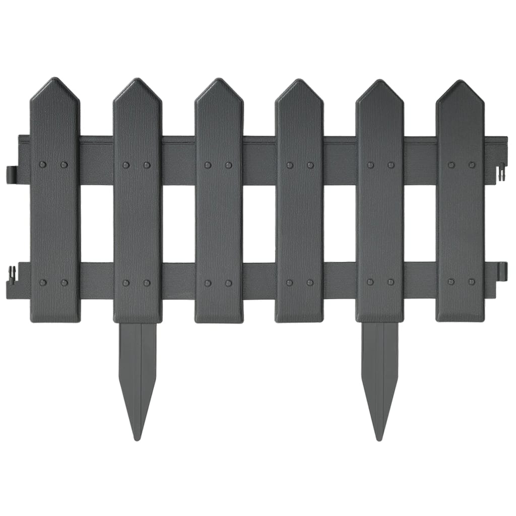 vidaXL Rasenkanten 25 Stk. Anthrazit 10 m PP